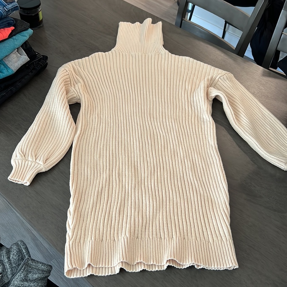 Oversized Cream Sweater Dress